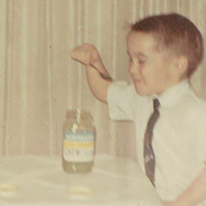 boy eating salsa