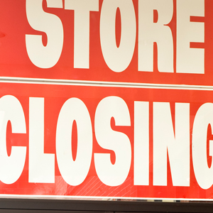 Store closing sign