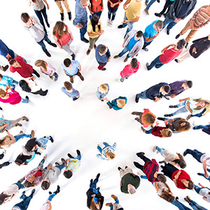 Group of people standing around