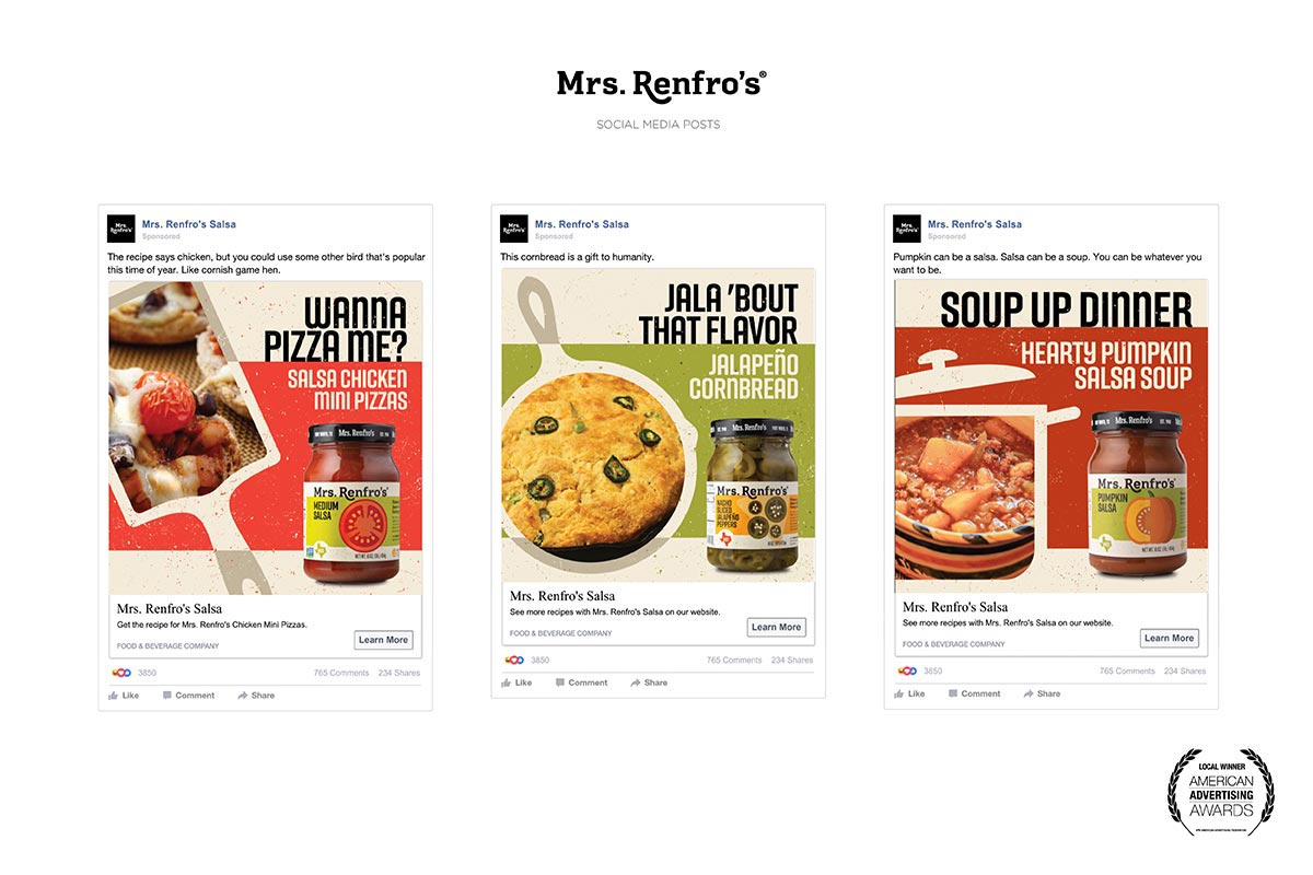 Mrs. Renfro’s Hot Recipes social media campaign, Bronze ADDY Award