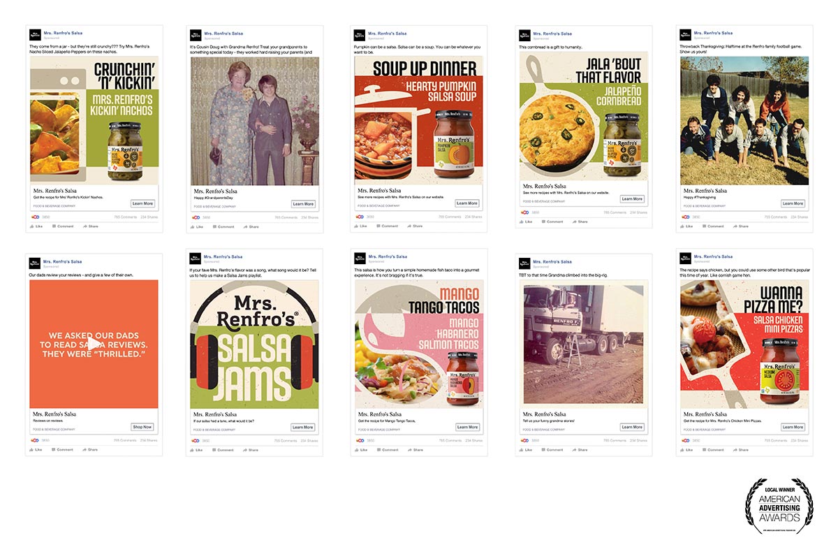 Mrs. Renfro’s Hot Recipes social media campaign, Bronze ADDY Award