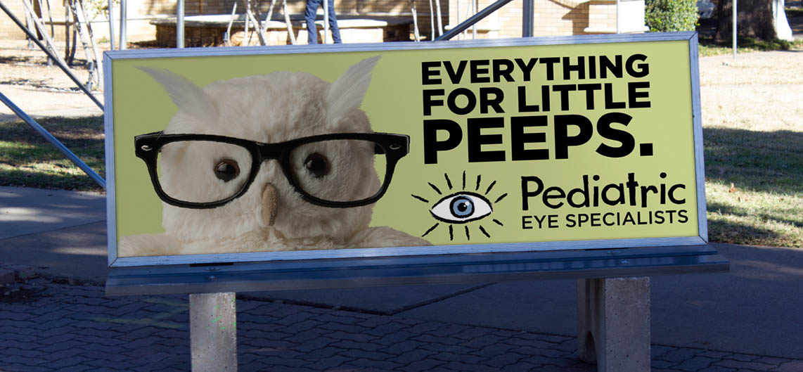 Everything for little peeps ad on a bench