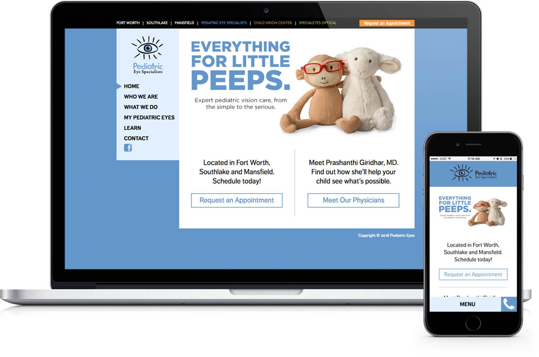 Pediatric eyes on mobile and desktop