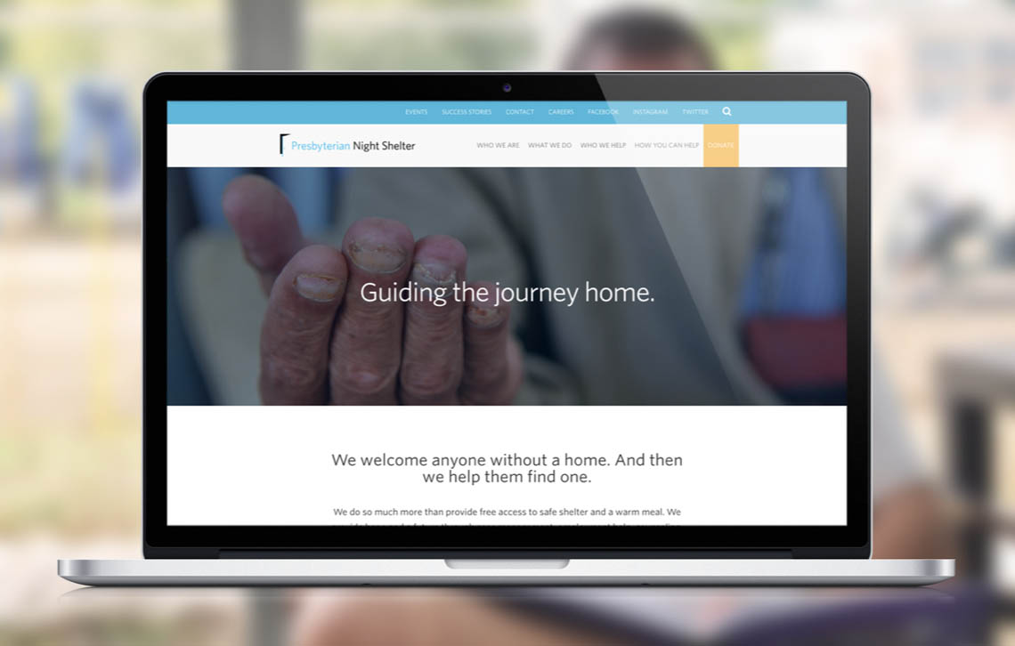 Presbyterian Night Shelter Web Landing Page