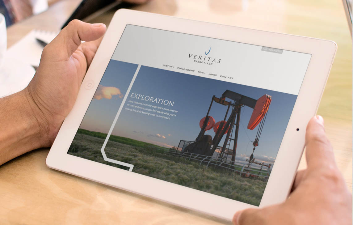 Vieritas landing page on an iPad