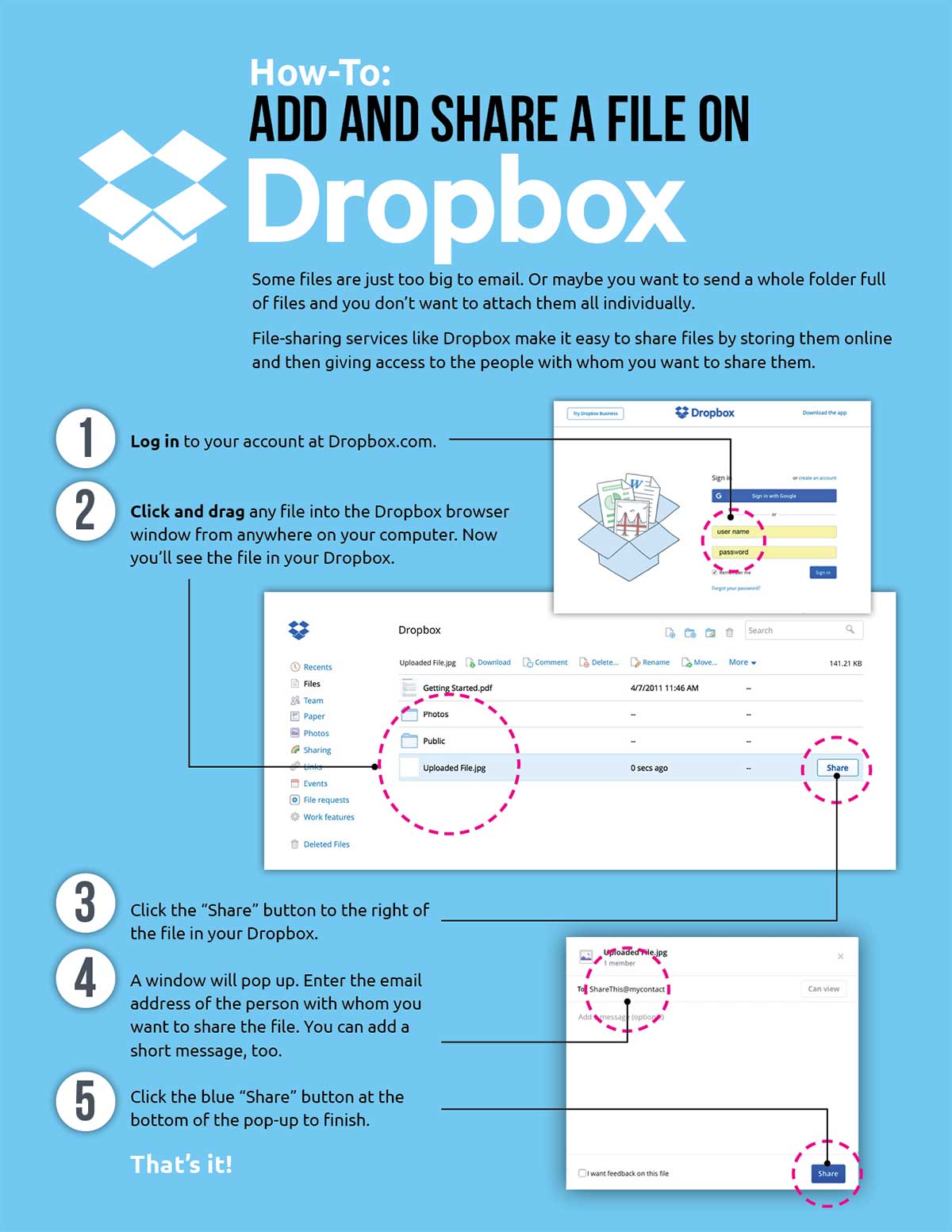 How-To: Add and Share a File on Dropbox