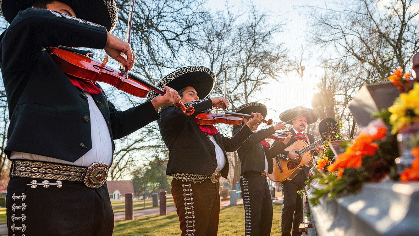 Casket side Mariachi band